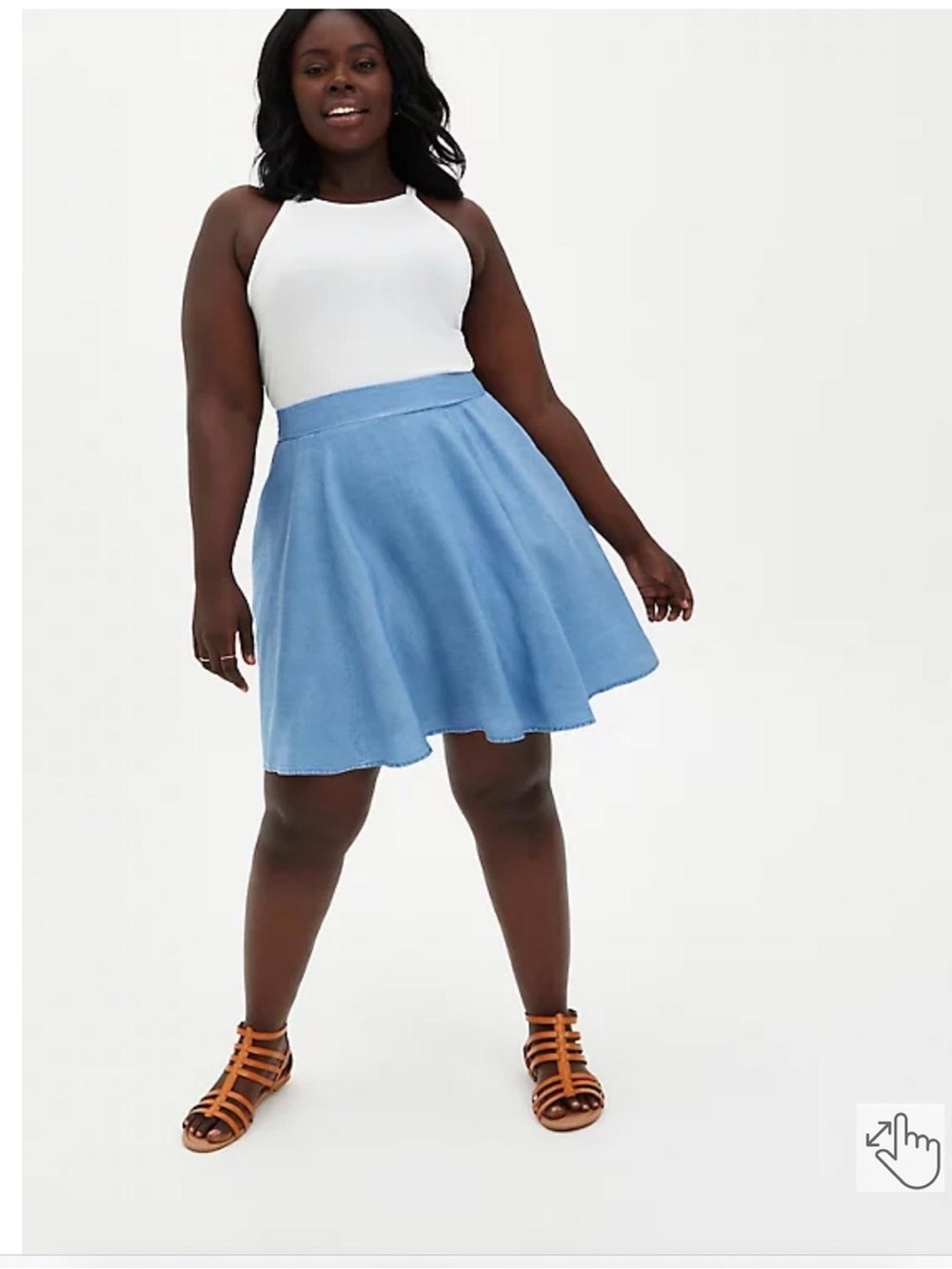Torrid 2x Chambray Skater Skirt - Picture 2 of 5